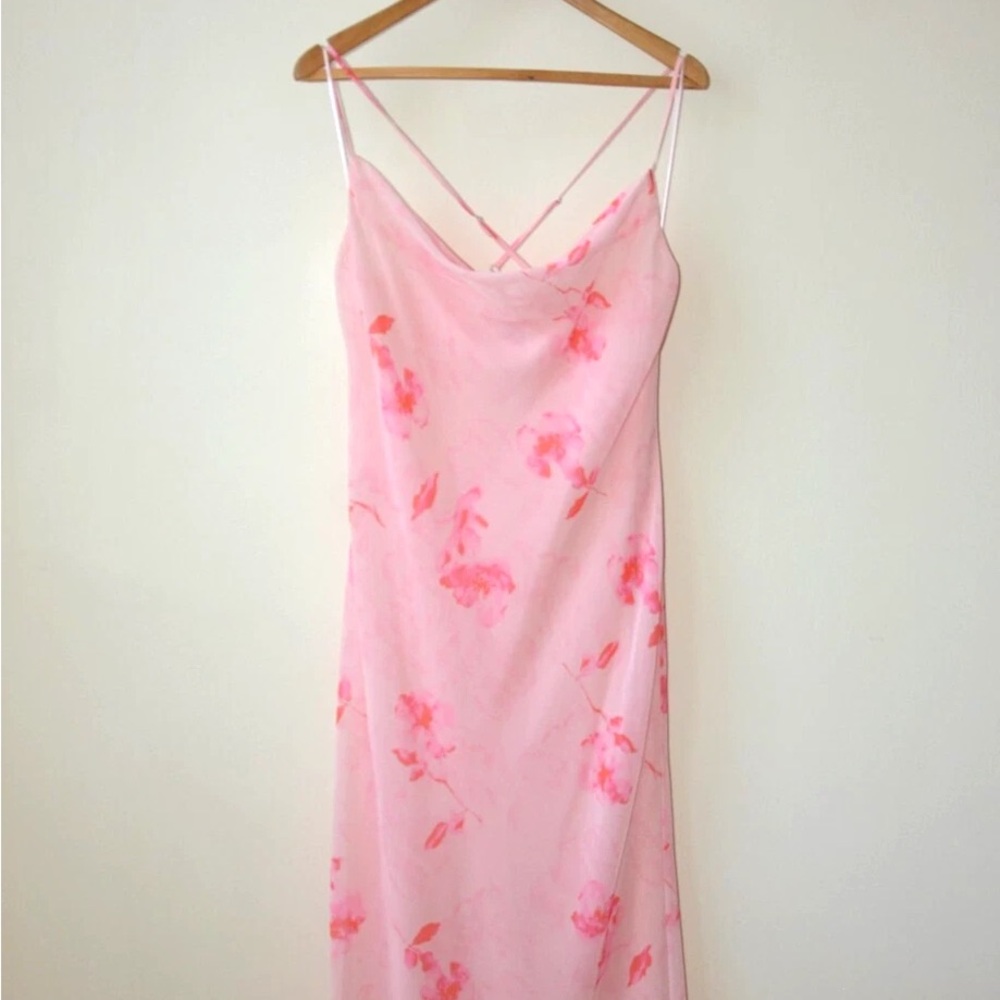 New Look Pink Maxi Dress with Floral Design